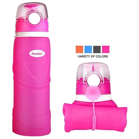 Kemier Collapsible Silicone Water Bottles Ml Medical Grade Bpa Free