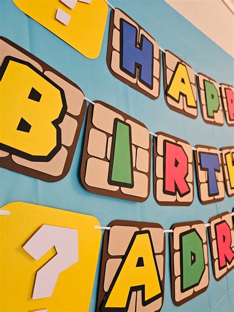 Super Mario Birthday, Mario Banner, Mario Birthday, Super Mario - Etsy