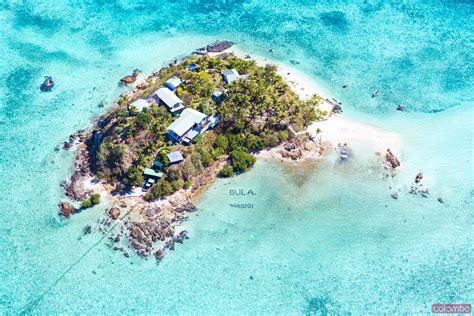 Aerial View Of Wadigi Island And Its Resort Mamanucas Islands Fiji