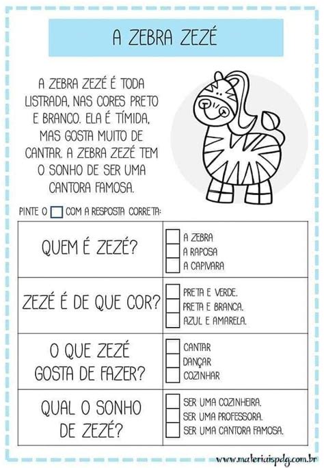 A Zebra Zez Tipos De Texto Comprensi N Lectora Pedagogia Infantil