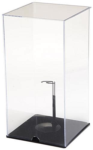 Acrylic Doll Display Case Clear Box With Black Base