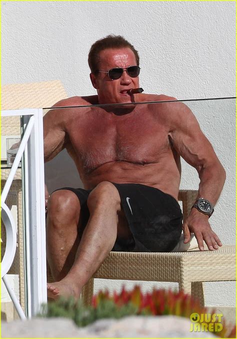 Arnold Schwarzenegger Shows Off Buff Shirtless Body In Cannes Photo