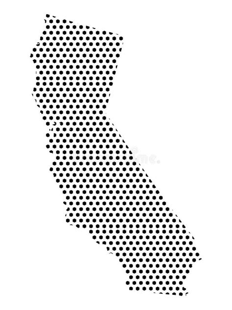 Mapa Del Modelo Punteado Del Estado De Los E E U U De California