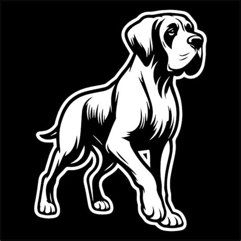 Premium Vector Great Dane Dog Vector Design Black And White