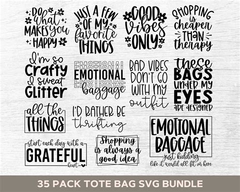 Funny Tote Bag Svg Bundle, Tote Bag Quotes Svg, Tote Bag Sayings Svg ...