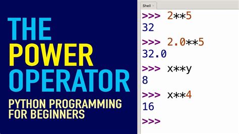 The Python Power Operator Exponentiation In Python Youtube