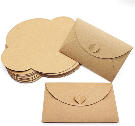 Buy 100 Pack Small Blank Envelopes, 4X2.8 in Brown Kraft Envelopes Bulk ...