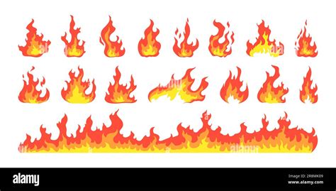 Hot Fire Set Stock Vector Image Art Alamy