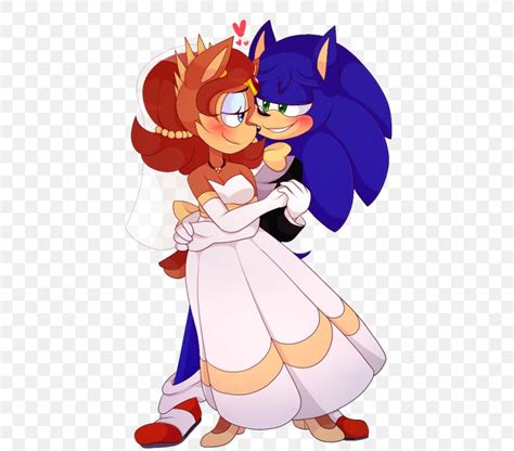 Fan Art Sonic & Sally, PNG, 500x720px, Watercolor, Cartoon, Flower, Frame, Heart Download Free