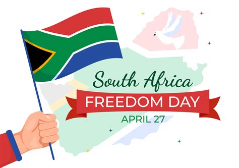 Happy South Africa Freedom Day On April Illustration With Wave Flag