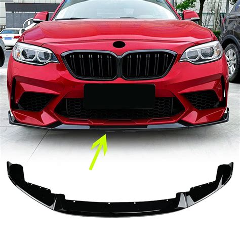 Black Front Bumper Lip Spoiler For Bmw 2 Series F87 M2 Coupe 2016 2021