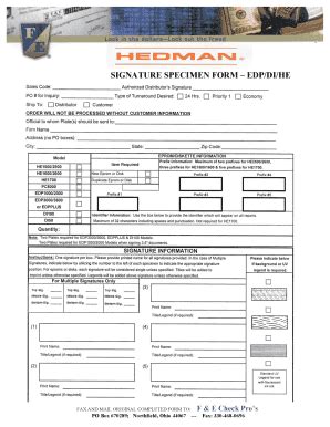 Signature Specimen Form Fill Online Printable Fillable Blank