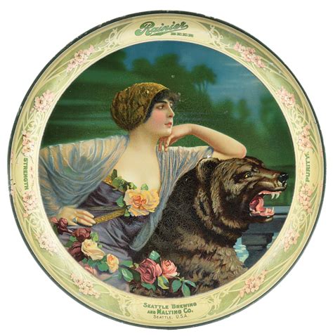 Lot Detail - ICONIC RAINIER BEER ADVERTISING TRAY.