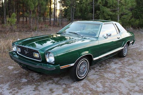 Dark Yellow Green 1975 Ford Mustang