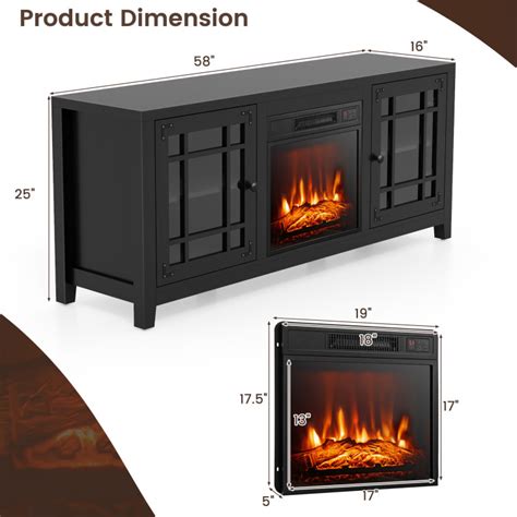 58 Inch Fireplace TV Stand with Adjustable Shelves for TVs up to 65 ...