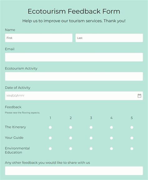 Free Travel Feedback Form Templates | 123FormBuilder