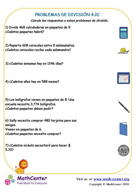 Problemas De Divisiones Primaria