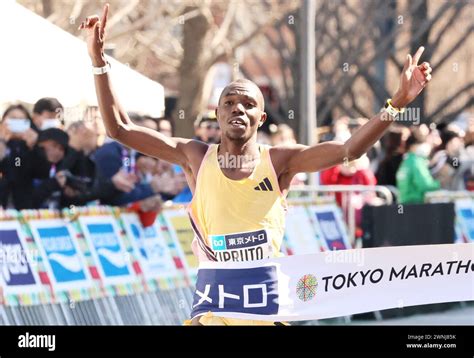 Tokyo Japan Rd Mar Kenya S Benson Kipruto Crosses The Finish