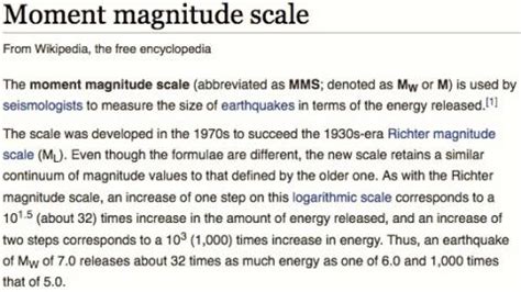 Moment Magnitude Scale | alvinalexander.com