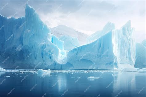 Premium AI Image | Tranquil Blue Glacier Landscape A Majestic Iceberg ...