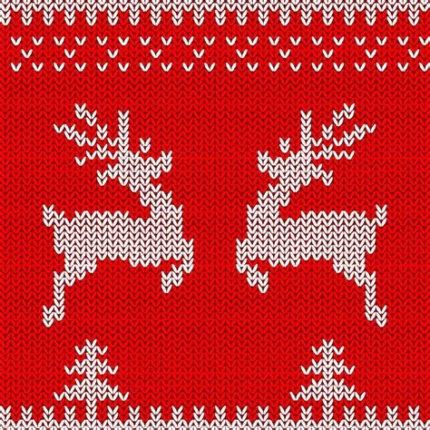 Premium Vector Knitted Sweater Design With Deers Christmas Seamless