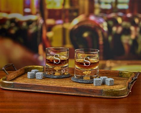 Personalized Whiskey Glasses Monogram Whiskey Glasses Etched Whiskey