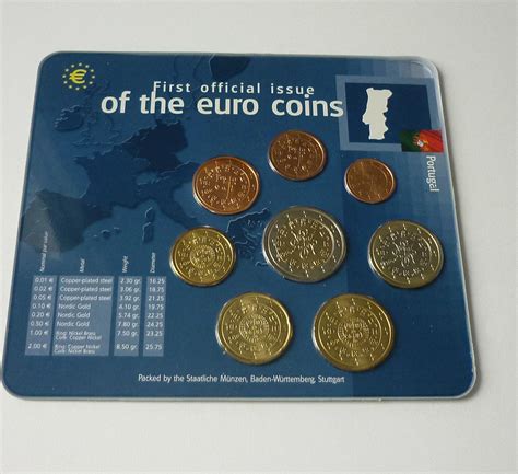 Portugal 3 88 Euro 2002 Kursmünzensatz First official issue of the