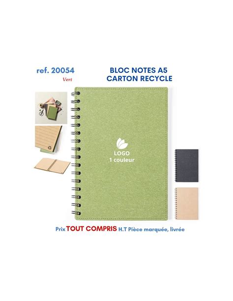 Bloc Notes A Carton Recycle Ref Objet Publicitaire Personnalis