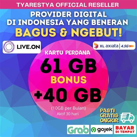 Jual Kartu Perdana Live On Xl G Power Full Gb Gb Hari