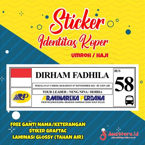 Jual Stiker Identitas Koper Umroh Haji Shopee Indonesia