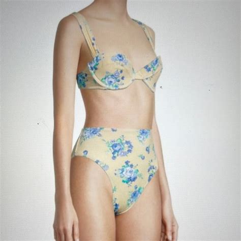 Weworewhat Swim Nwt Weworewhat Golden Hour Floral Bikini Sz L