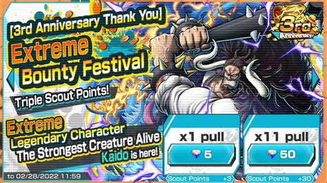 Gacha Kaido Extreme Bounty Festival Scout Rd One Piece Bounty