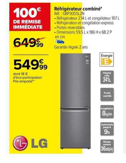 Promo Refrigerateur Combine Chez Carrefour Icatalogue Fr