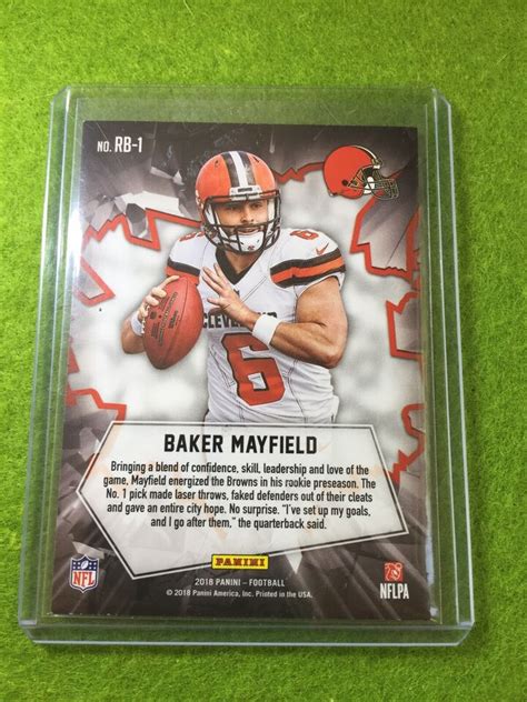 Baker Mayfield Rookie Card Browns Sp Rc 2018 Panini Baker Mayfield