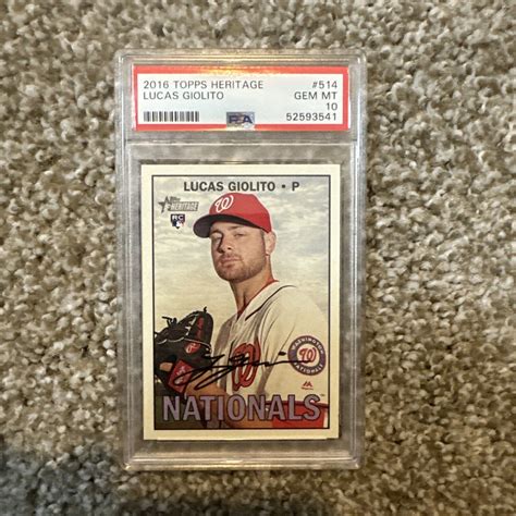 Topps Heritage Lucas Giolito Rc Rookie Graded Psa Gem Mint