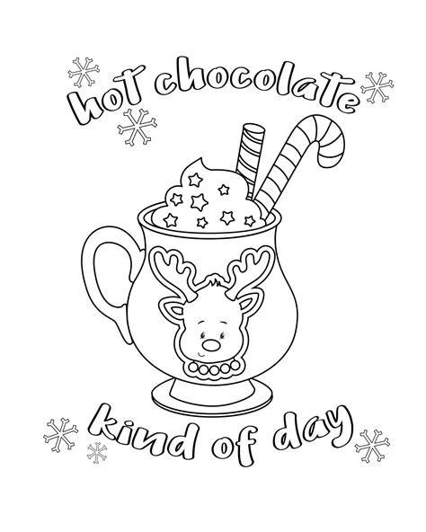 Hot Cocoa Coloring Page