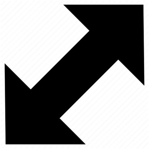 arrow diagonal direction double side pointer  side arrow icon