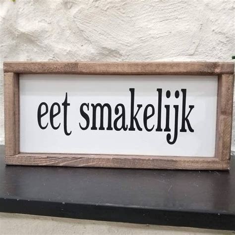 Eet Smakelijk Sign Dutch Sign Dutch Gift Wooden Etsy Canada