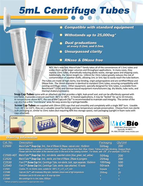 Benchmark Mtcbio Ml Ml Ml Ml Screw Cap Standing