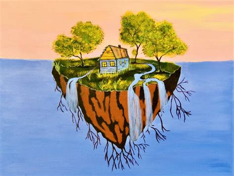 Floating Island Painting by Adi Vasireddy | Saatchi Art