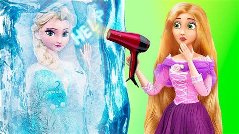 Rapunzel Rettet Elsa 10 Frozen Hacks Und Handwerke YouTube