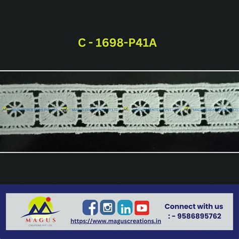 White Cotton Gpo Lace In Surat For Garments Width 2 25 Inch At Rs 11