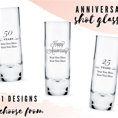 50th Anniversary Shot Glasses Etsy