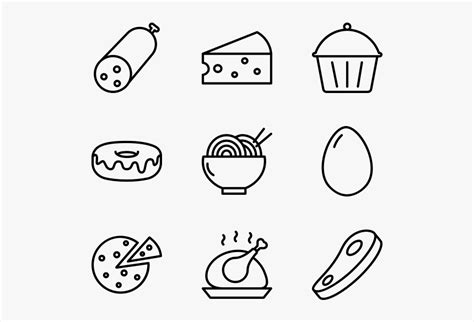 Food - Line Art, HD Png Download - kindpng