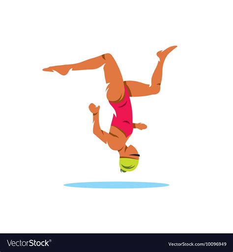 Synchronized swimming cartoon Royalty Free Vector Image