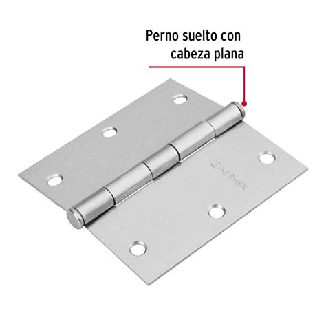 Bisagra Cuadrada 3 1 2 Acero Cromo Mate Plana Hermex Basic BC 353PP