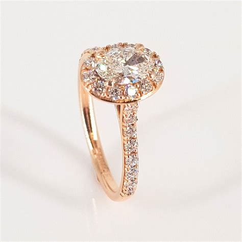 18ct Rose Gold Oval Diamond Ring For Sale At 1stdibs