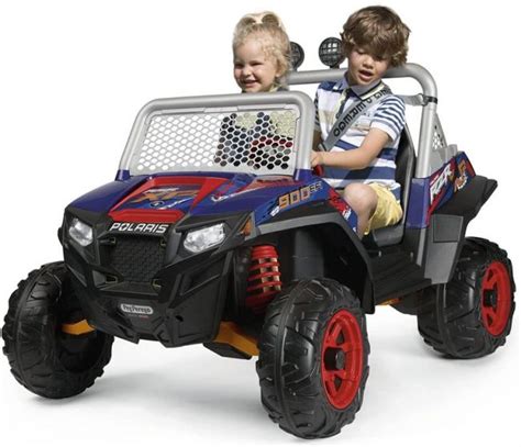 Peg Perego Polaris RZR 900 XP Terrengbil Blå og rød elbil 24V med