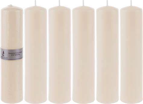 Amazon Mega Candles Pcs Unscented Ivory Round Pillar Candle