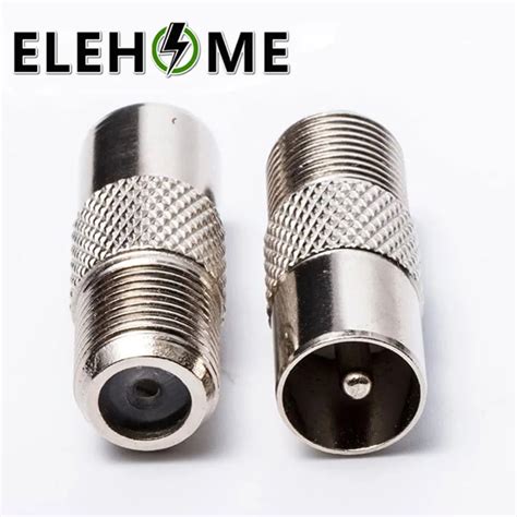 Pcs Silver Tone Plated F Female To Tv Pal Male Plug Rf Mm Tv